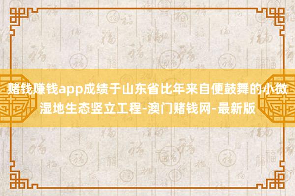 赌钱赚钱app成绩于山东省比年来自便鼓舞的小微湿地生态竖立工程-澳门赌钱网-最新版